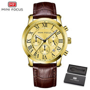 MINI FOCUS Men&#39;s Watches Fashion Date Quartz Male Clock Chronograph Sport Mens Wrist Watch Boxed Gift For Man Relogio Masculino