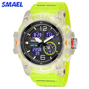 SMAEL Sports Dual Display Watch For Men LED Digital Quartz Waterproof Watches Men&#39;s Stopwatches Student Clock Youth Wristwatches